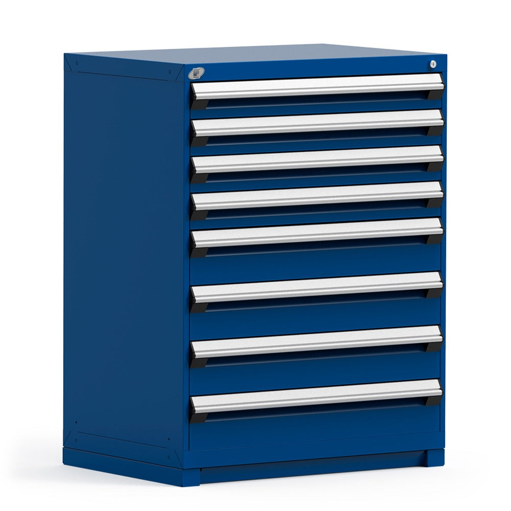 Rousseau Heavy-Duty stationary cabinet (Stock) (with compartments), 8 Drawers (36"W X 24"D X 46"H) (Stock)